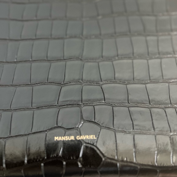 Mansur Gavriel Elegant Bag Croc Black NWOT - Picture 4 of 6